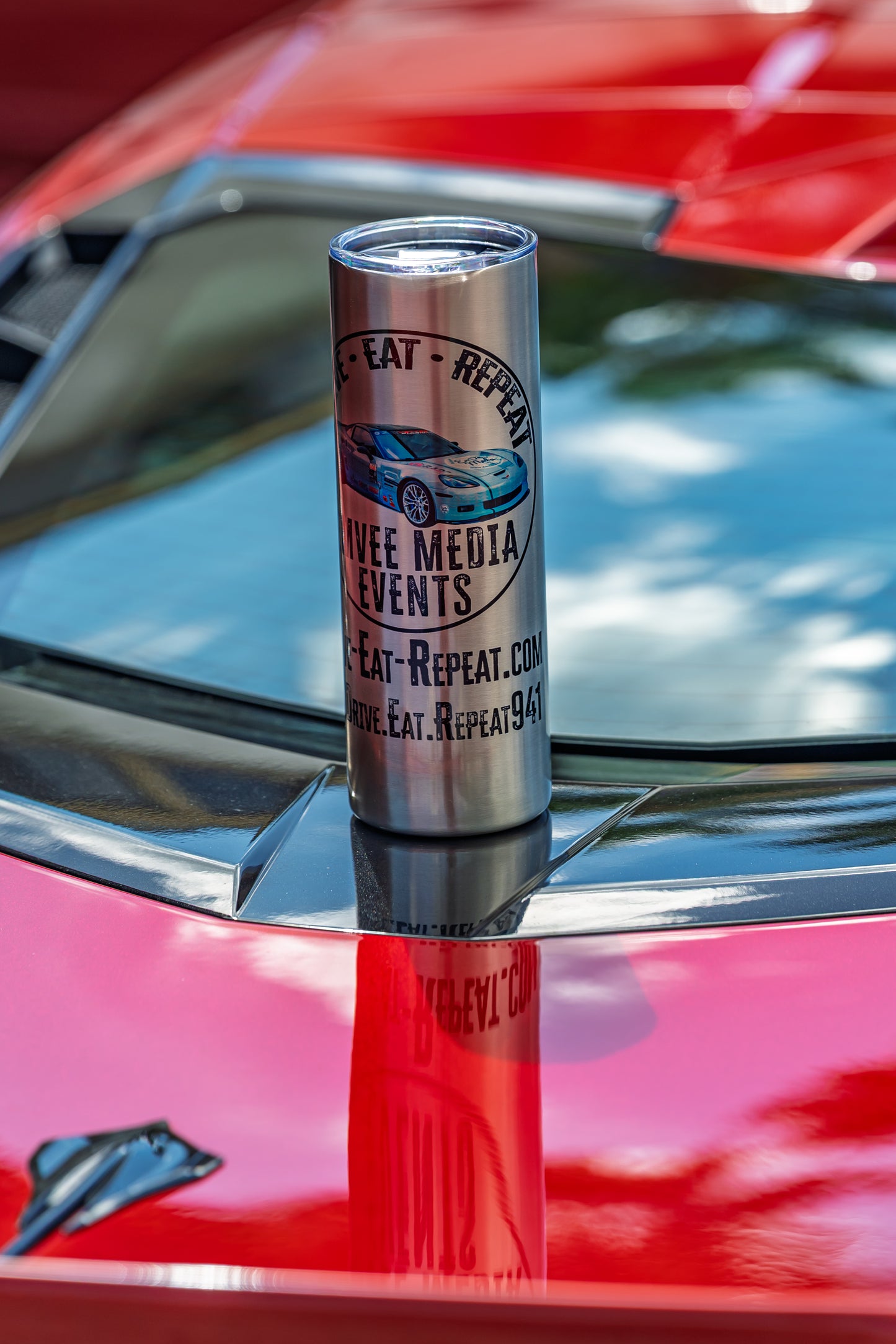 Drive. Eat. Repeat. Stainless Steel 20oz Tumbler