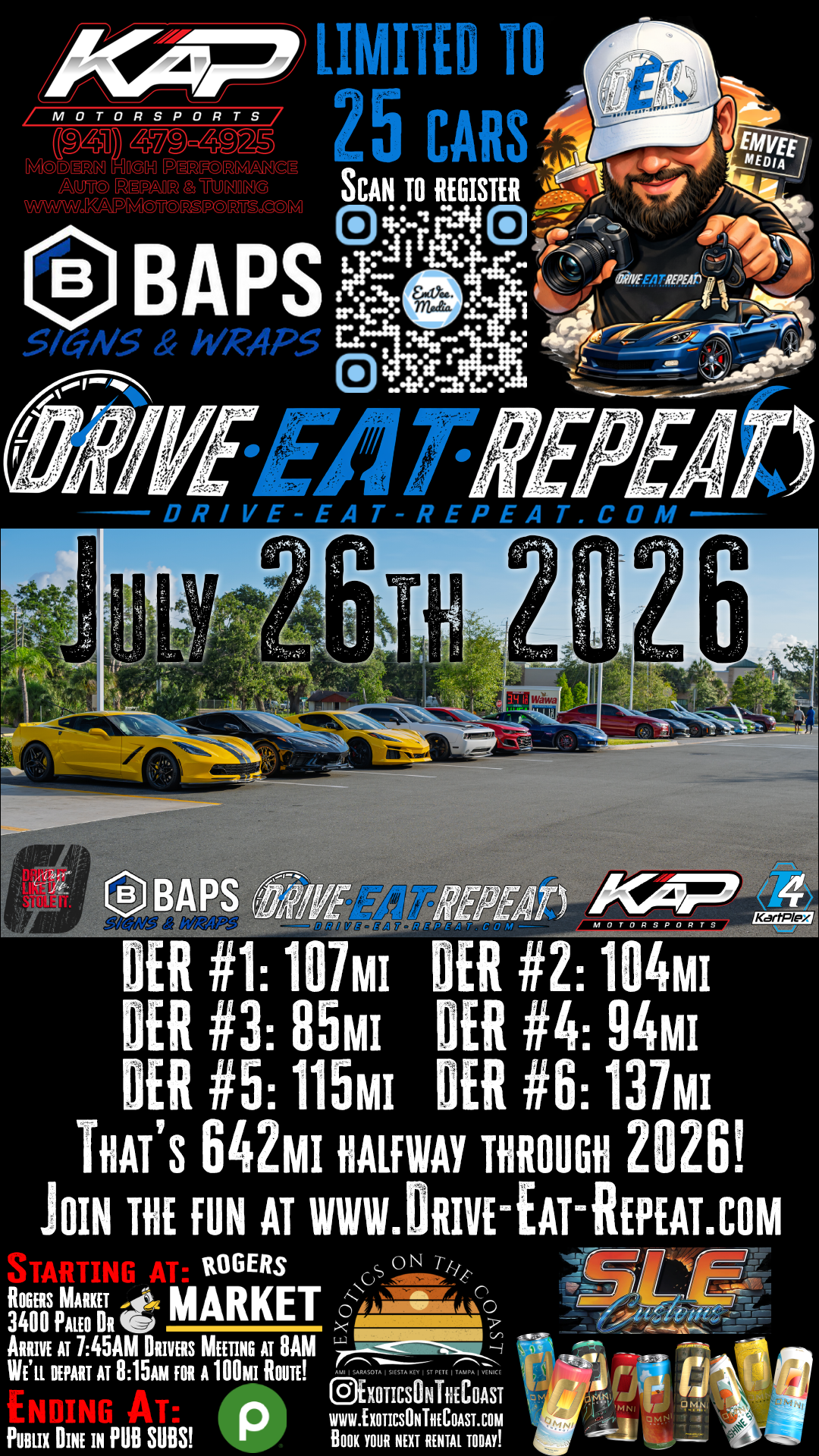 July 2026 Drive. Eat. Repeat. by EmVee Media Events!