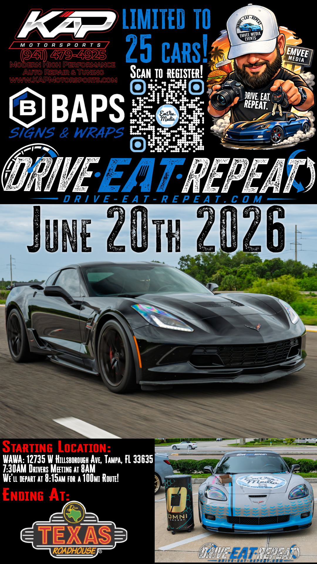 June 2026 Drive. Eat. Repeat. by EmVee Media Events!