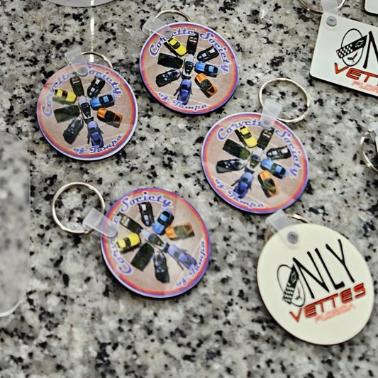 Only Vettes Florida & Corvette Society of Tampa Keychain